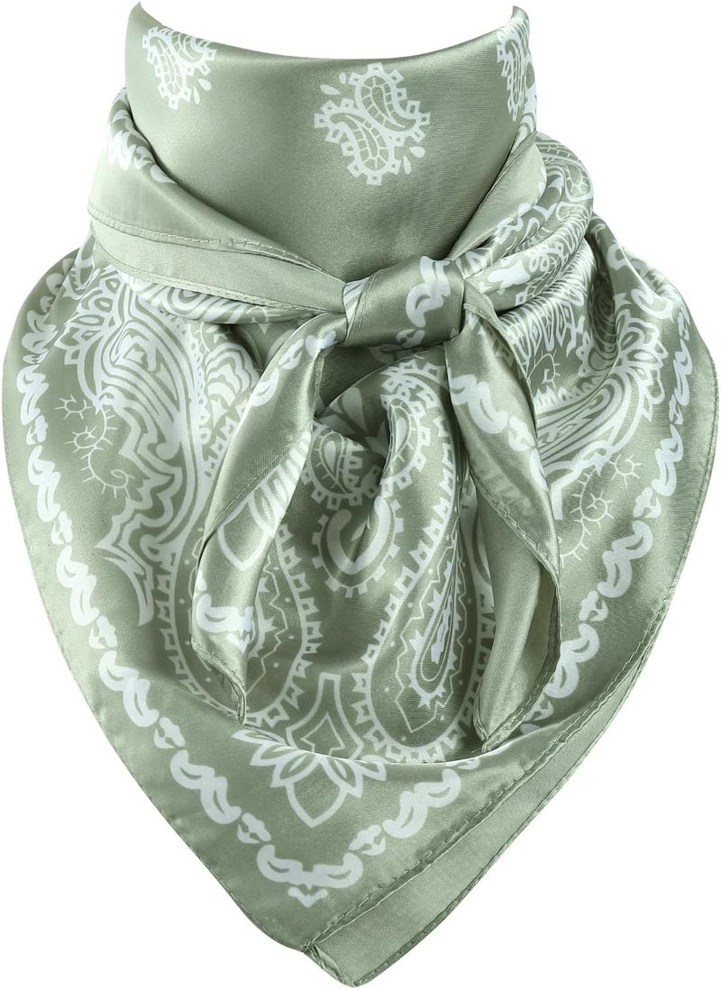 GERINLY 35 Inch Wild Rag Cowboy Scarves for Men, Large Rancher Neckerchief Silk Feel, Oversize Western Bandana - Image 1